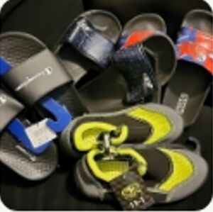 Boys slides, water shoes...brand new & some gently used